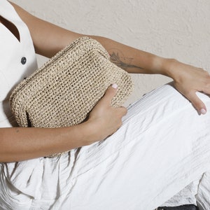 Straw KIOTTO Bag, KIOTTO CLUTCH, Raffia Clutch, Crochet Clutch, Straw Clutch, Woven Kiotto Bag, Raffia Purse