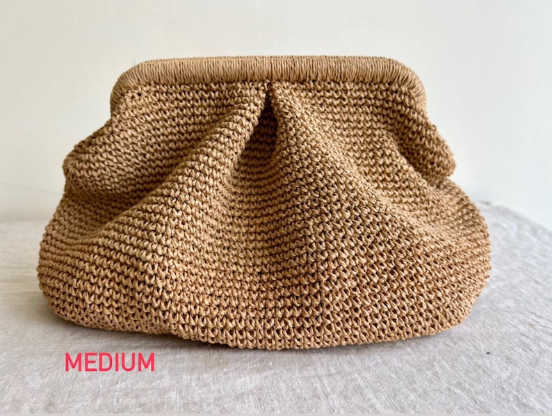 Large Straw Clutch, XL Bag Coach, Big Raffia Clutch, Straw Bag for women, Knitted Bag, Straw Handbag for women clutch, Large Coach Clutch Natural M