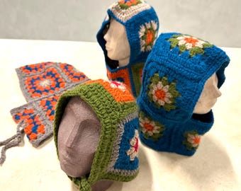 Colorful Bonnet Balaclava, Handmade Crochet Bonnet for Women, Winter Ski Mask, Trendy Multicolor Headwear, Women Handwear Balaclava
