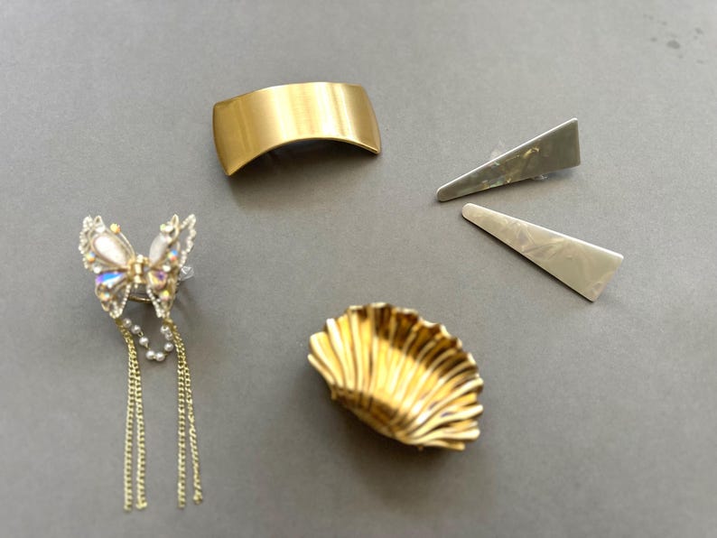 Fermagli per capelli dorati di lusso, fermaglio per capelli a forma di serpente in metallo, fermagli per capelli gialli, fermagli per capelli, fermagli per capelli dorati, artigli dorati, fermagli per capelli, regalo fermagli per capelli a forma di serpente immagine 4