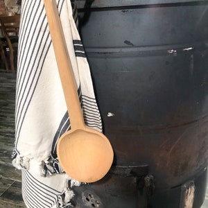 Oversized Handmade Wood Spoon, Vintage Cooking Spoon, Boho Wooden Kitchen Tool, Carved Big Wood Spoon, Handmade Rustic Serving Spoon, 16.5 image 8