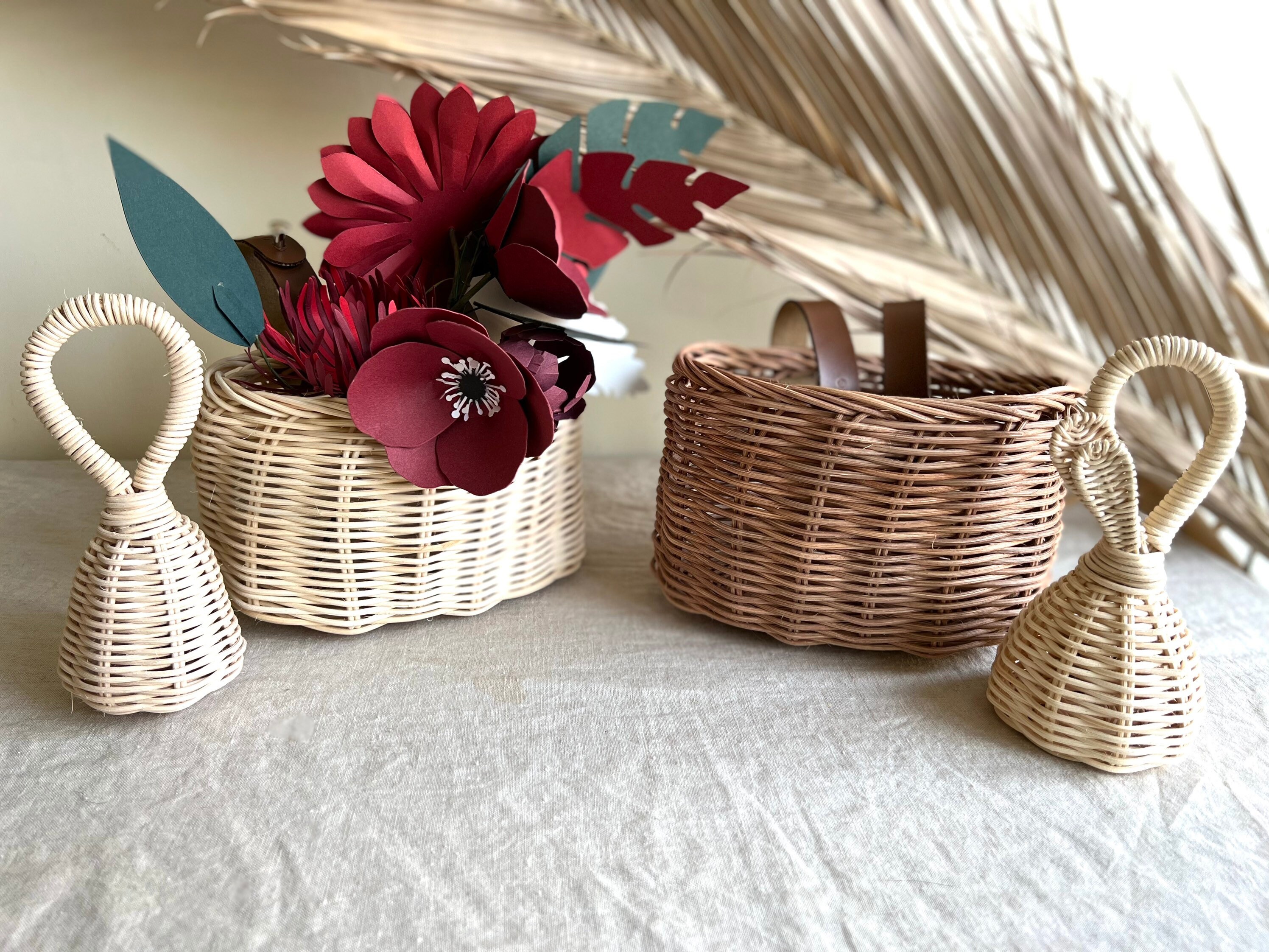 Rattan Bike Basket Scooter Basket Wicker Bike Basket Mini Etsy