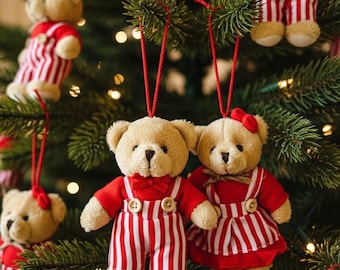 Teddy Bear Christmas Tree Or Ornaments: Small Bear Ornament, Cute Plush Teddy Christmas Ornaments