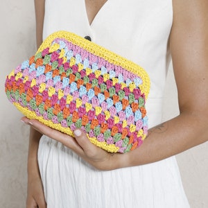 Raffia Beach Clutch, Straw Crochet Clutch BAG, Colorful Raffia Bag Coach, Raffia Hand-Knitted Clutch, Woven Raffia Bag, Straw Clutch Bag