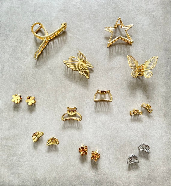 Luxury Gold Hair Clips, Metal Snake Hair Clip, Yellow Hair Clips, Hair Clips, Gold Hair Clips, Gold Claws, Hair Claws, Snake Hair Clips Gift