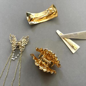 Fermagli per capelli dorati di lusso, fermaglio per capelli a forma di serpente in metallo, fermagli per capelli gialli, fermagli per capelli, fermagli per capelli dorati, artigli dorati, fermagli per capelli, regalo fermagli per capelli a forma di serpente immagine 8
