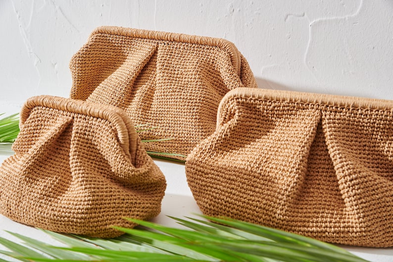 Large Straw Clutch, XL Bag Coach, Big Raffia Clutch, Straw Bag for women, Knitted Bag, Straw Handbag for women clutch, Large Coach Clutch image 9