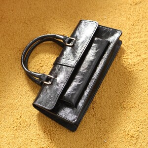 Black Faux Leather Mini Bag, Small Crossbody & Handbag for Women, Trendy Shoulder Bag, Gift-Ready Purse, Free Shipping Bag Gift