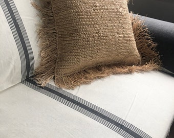 BOHO STRIPED SOFA Blanket, Boho Blanket, Boho Peshtemal, Striped Cream BedSpread, Ivory Throw, Cream Turkish Towel