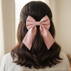Elegant Faux Leather Bow Hair Clip, Chic Ribbon Barrette for Girls & Women, Stylish Hair Accessory, Party Favor, Bridesmaid Gift Idea