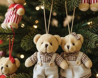 Teddy Bear Christmas Tree Or Ornaments: Small Bear Ornament, Cute Plush Teddy Christmas Ornaments