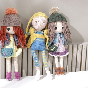 Baby Shower Gift, Cuddle Doll, Doll Winter Girl, Stuffed Doll, Amigurumi Girl, Plush Toys, Crochet Amigurumi Doll, Baby Shower Gift Basket image 5