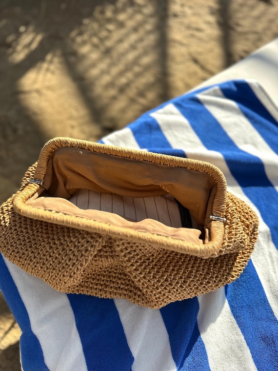 Bolso de mano extragrande de rafia, bolso de verano de paja tejido