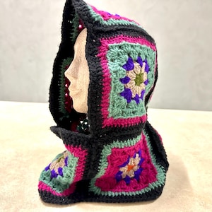 Handmade Crochet Balaclava, Boho Crochet Balaclava, Granny Square Balaclava, Colorful Balaclava, Handmade Winter Warm Hat, Winter  Balaclava