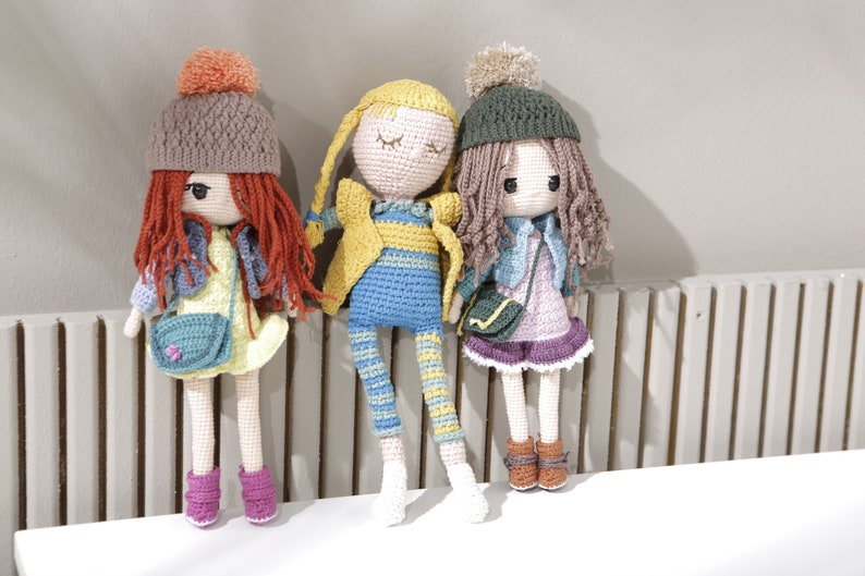 Baby Shower Gift, Cuddle Doll, Doll Winter Girl, Stuffed Doll, Amigurumi Girl, Plush Toys, Crochet Amigurumi Doll, Baby Shower Gift Basket image 4