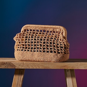Beach Clutch, Straw Crochet Clutch BAG, Raffia Bag Coach, Natural Hand-Knitted Clutch, Woven Raffia Bag, Straw Clutch, Organic Clutch Bag