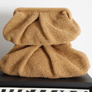 Artisanal Raffia Boho Clutch, Hand-Crocheted Eco-Friendly Purse, Chic Boho Style Bag, Lightweight Summer Bag, Christmas Gift, Black Friday