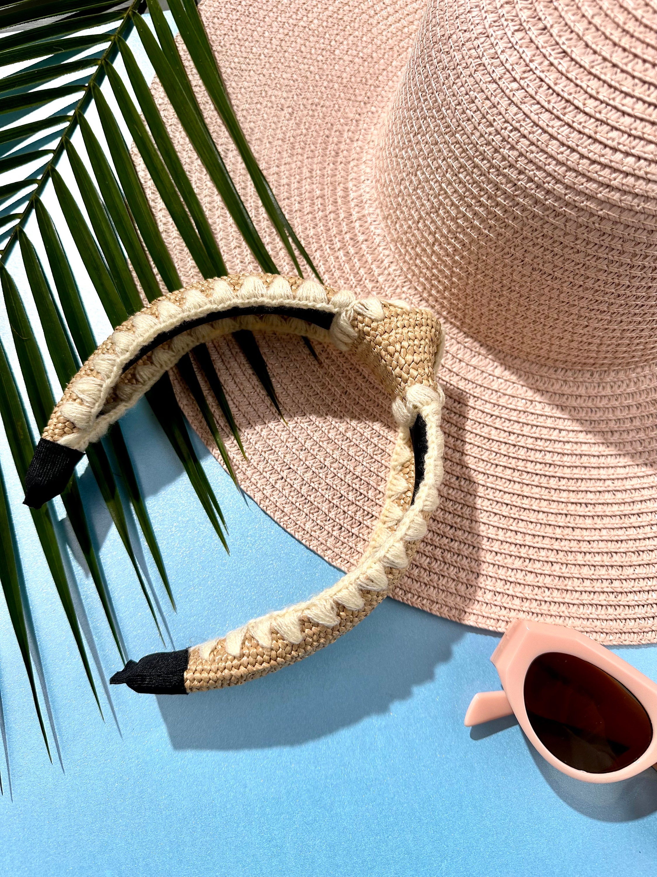 Women\'s Raffia Headband Wide Knot Boho Straw Summer Beach Hair Accessory Straw Headbands for Women & Girls | Fashionable, No-Slip  main image 3