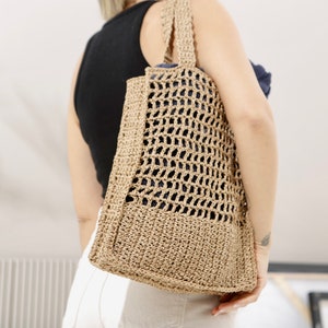 Straw Shopper, Raffia Tote, Beach Raffia Bag, Straw Purse Bag, Raffia Bag Coach, Natural Hand-Knitted Tote, Crochet Raffia Bag, Straw Tote