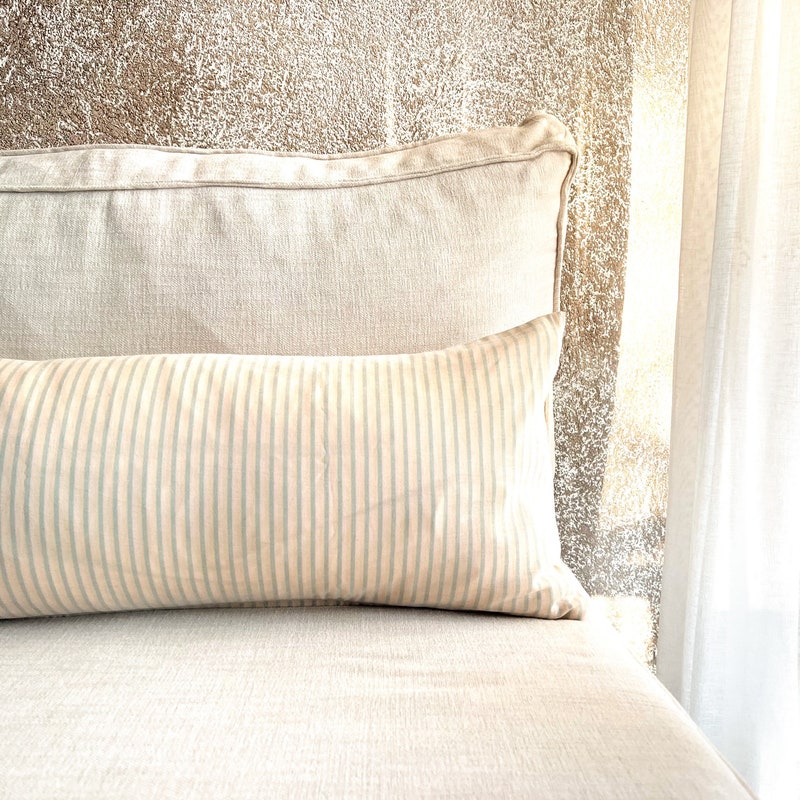 Double-Sided Striped Silk Lumbar Pillow