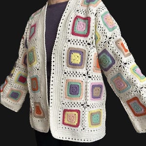 Cat Crochet Sweater, Granny Square Cats Cardigan, Crochet Sweater, Cats Crochet Cardigan, Cat Knitted Cardigan, Handmade Crochet Coat