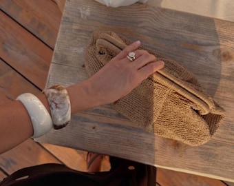 Överdimensionerad Raffia Beach Clutch Bag: Rotting Boho Summer XL-väska