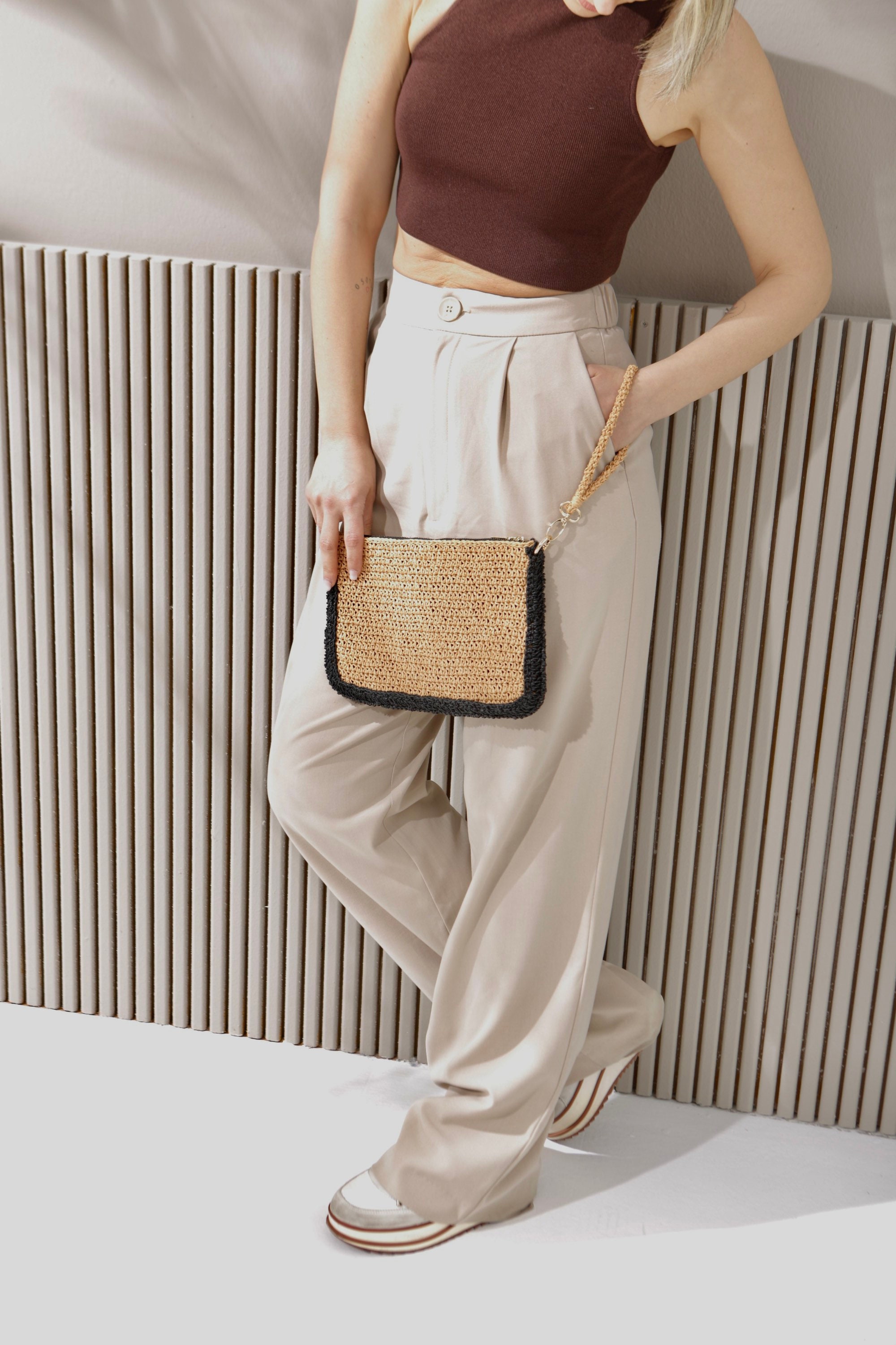 Straw Wallet CLUTCH, Raffia Envelope Coach, Natural Hand-knitted Clutch ...