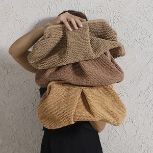 Bolso de mano de rafia de gran tamaño, bolso de mano de paja XL, bolso de mano de paja XL, bolso de mano de rafia marrón, bolso tejido, bolso de mano grande de crochet de rafia, bolso de mano