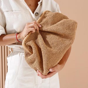 Große Stroh-Clutch, XL-Tasche Coach, große Raffia-Kupplung, Strohtasche für Frauen, Stricktasche, Strohhandtasche für Frauen Kupplung, große Coach-Kupplung