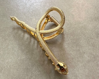 Gold Snake Hair Clips, Metal Snake Hair Clip, Yellow Hair Clips, Snake Hair Clips, Gold Hair Clips, Snake Hair Clip Gift