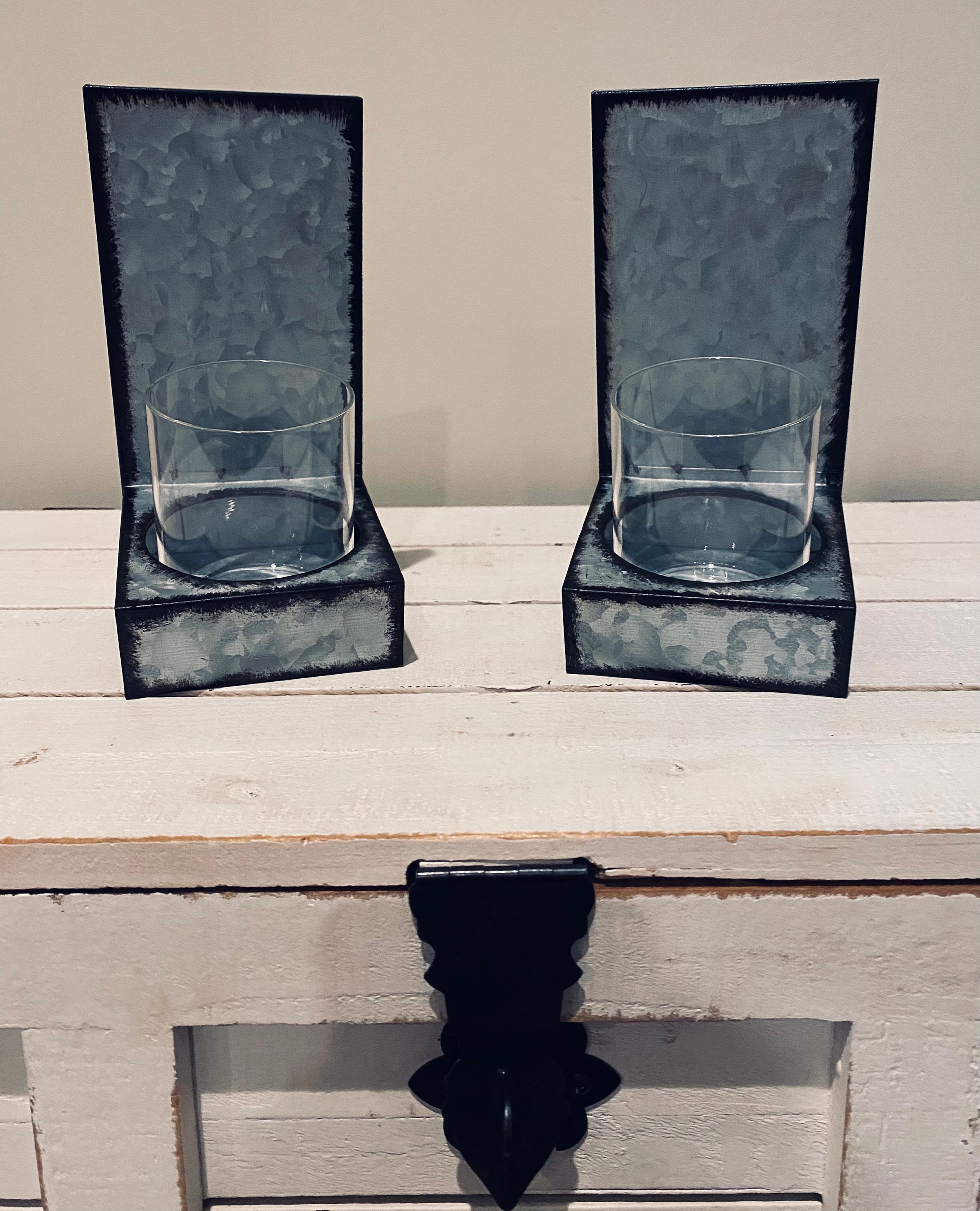 Candle sconce set galvanized Etsy