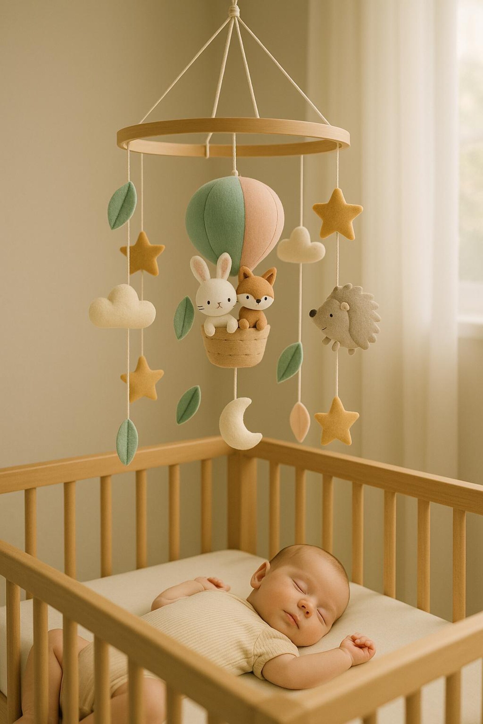 Neutral Rabbit Stuff For Rabbits Neutral Baby Mobile: Felt Rabbits, Stars, Musical Crib Decor - Etsy