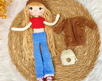 Posing Doll With Special Shoes Clothes And Accessories, Miniature Poseable Baby Plush - Unique Ecofriendly Toy - Crochet Doll Sale