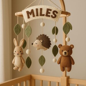 Handmade Felt Teddy Bear Crib Mobile: Baby Nursery Decor - Etsy