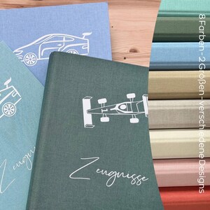 Zeugnismappe Fahrzeuge - Baustelle - Rennwagen - Tiere |individuell | Einschulung | Schulzeit| Schulkind | 1.Klasse
