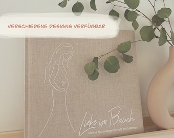 Personalisiertes Fotoalbum - Liebe im Bauch | Schwangerschaft | Geschenk zur Geburt | Taufe | Geburtstag | Baby