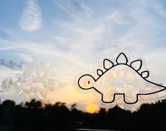 Dino Stegosaurus Suncatcher | Window sticker | Rainbow effect | Children's room | Decoration