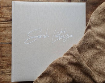 Personalisiertes Fotoalbum & Gästebuch  - simple | Geschenk zur Geburt | Taufe | Geburtstag | Baby | Hochzeit