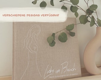 Personalisiertes Fotoalbum - Liebe im Bauch | Schwangerschaft | Geschenk zur Geburt | Taufe | Geburtstag | Baby