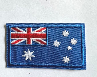 PATCH PATCHES EMBLEM IRON ON GLUE PRINT FLAG world crest australia tasmania 