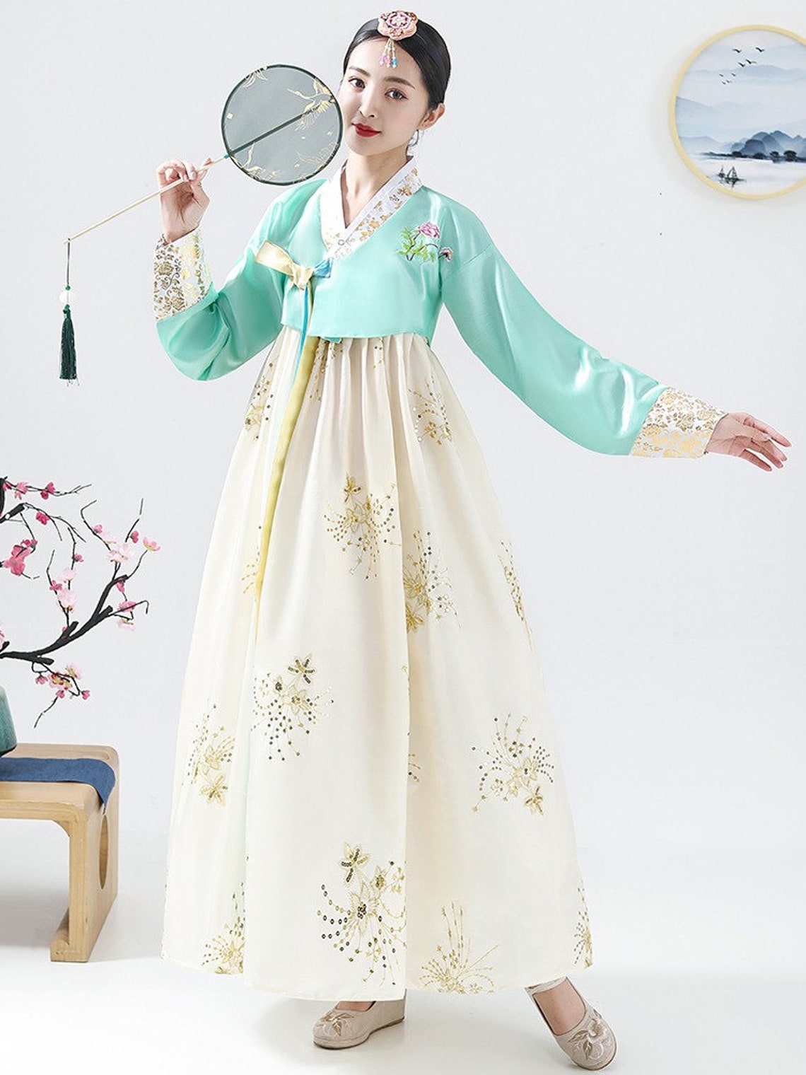 Korean traditional women's hanbok Modern Hanbok Vintage | Etsy