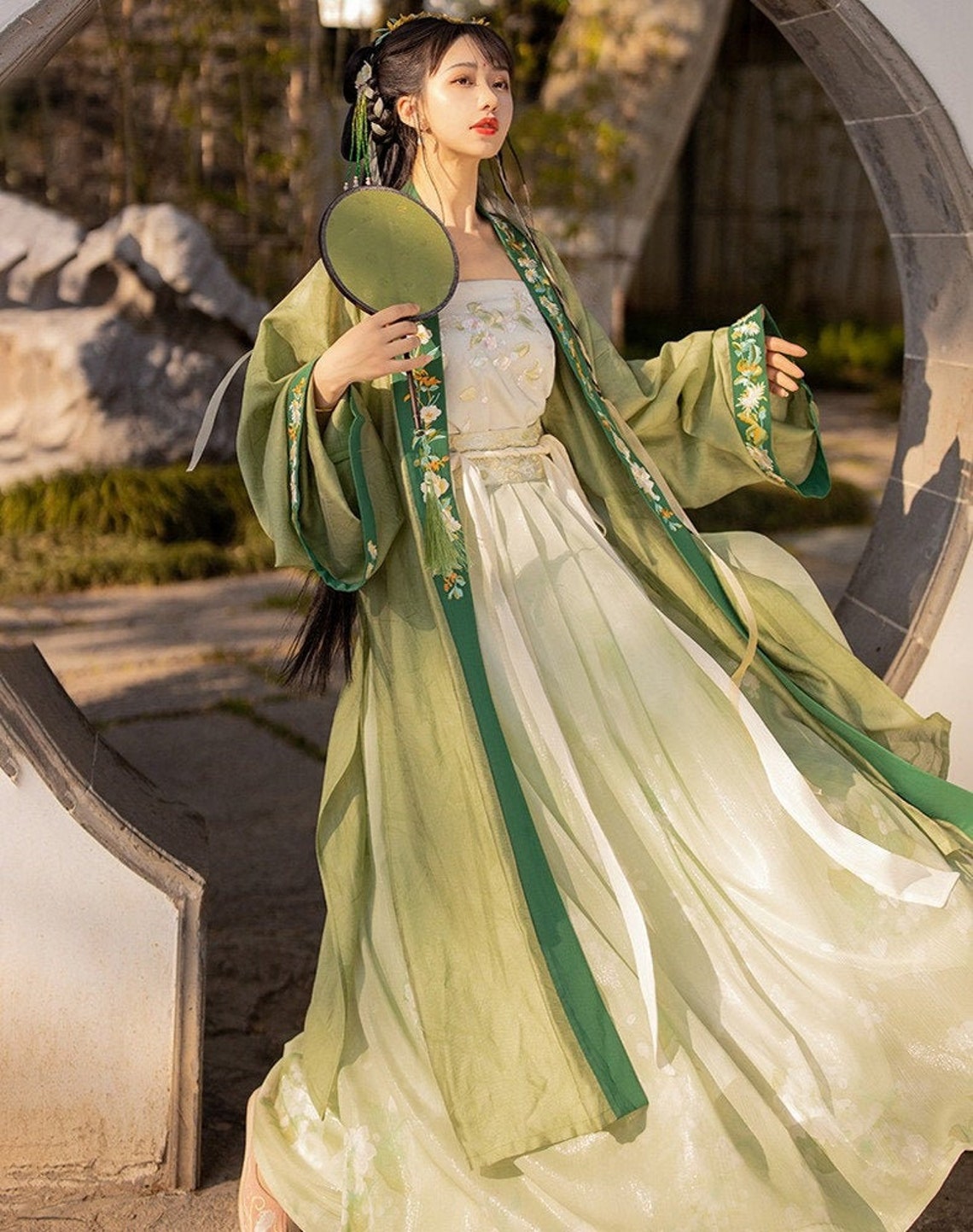 Floral Embroidery Hanfu Fairy Dress Chinese Tang Suit Hanfu Etsy