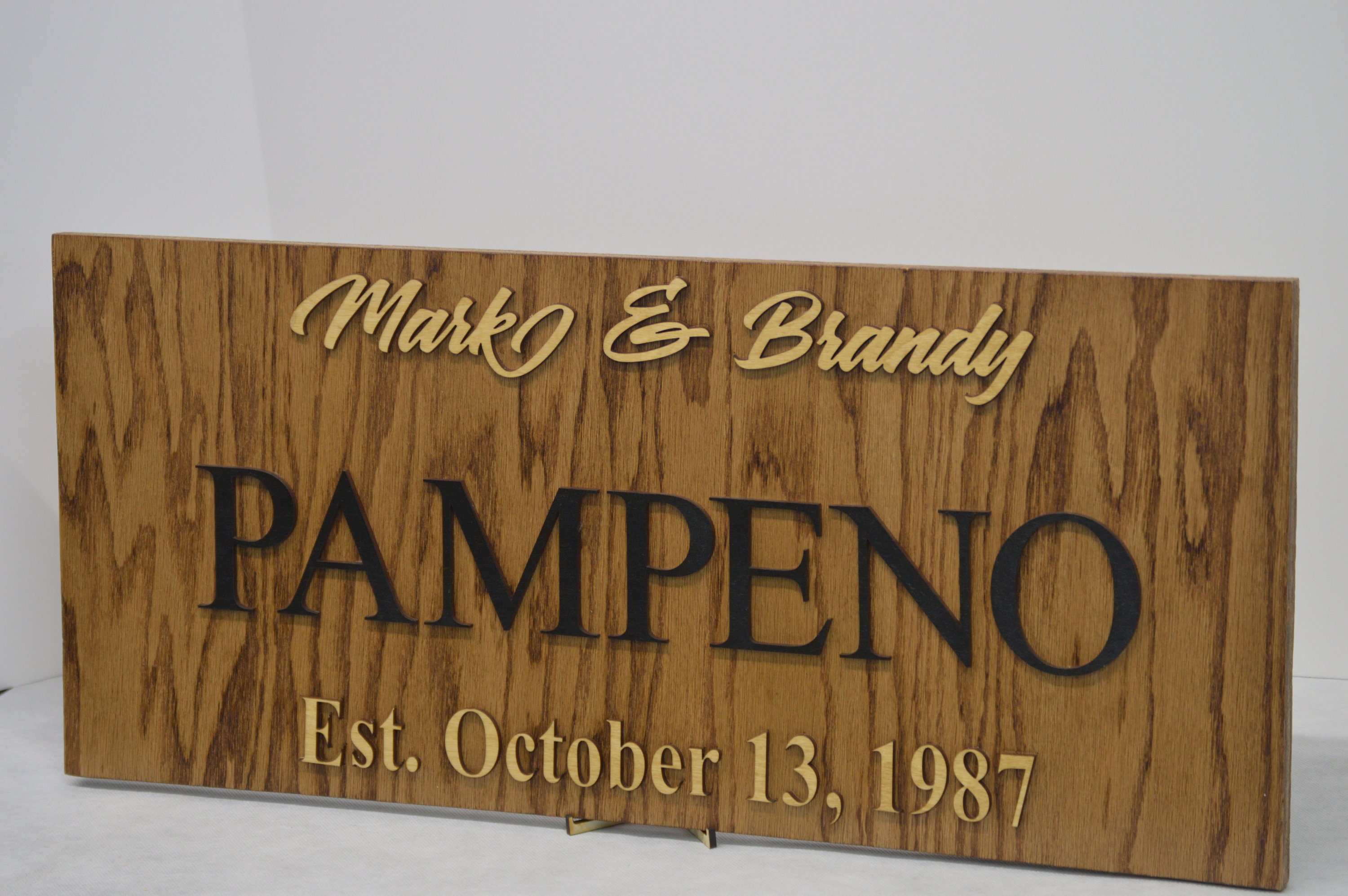 Personalized Sign, Established Sign, Wedding Gift, Anniversary Gift ...