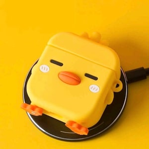 3D Silicone Case For AirPods 1/2 - Protection Shockproof Cover with Keychain Apple / AirPods / Cute Case/ Chick / Cute Chicken