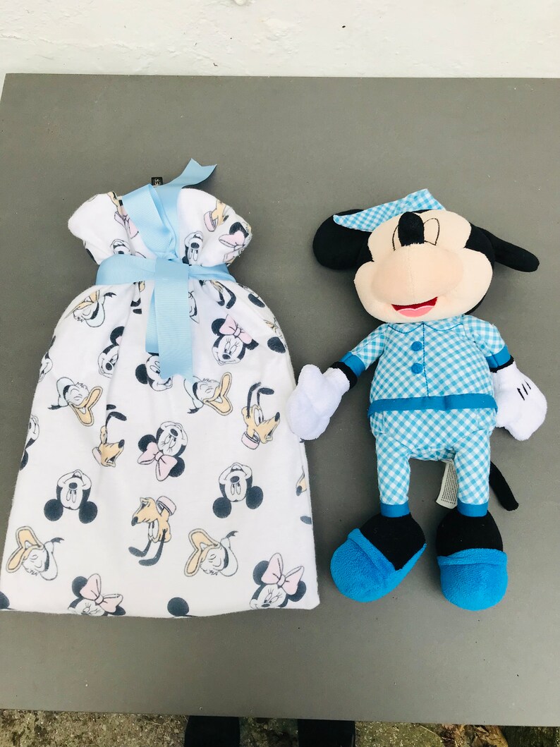 Disney Mickey Mouse Hot Water Bottle Cover and Vintage Snoring Soft Toy