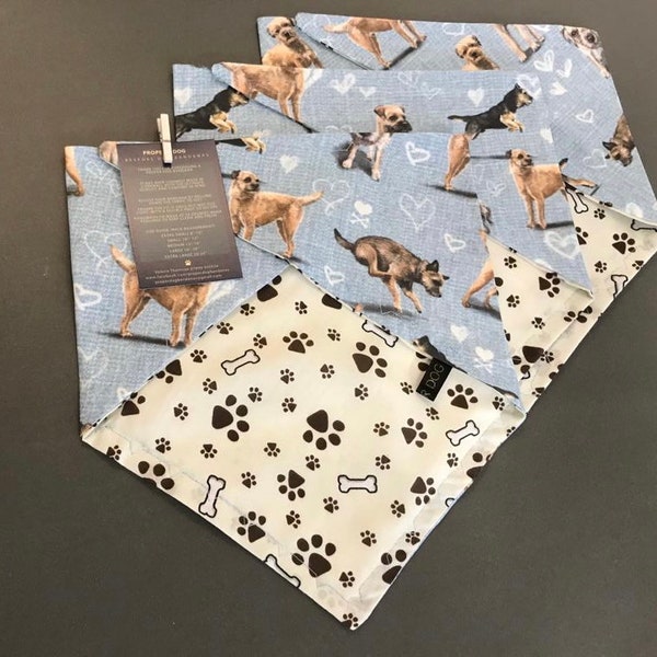 Belle Border Terrier Bandana faite à la main avec LE tissu le plus mignon!