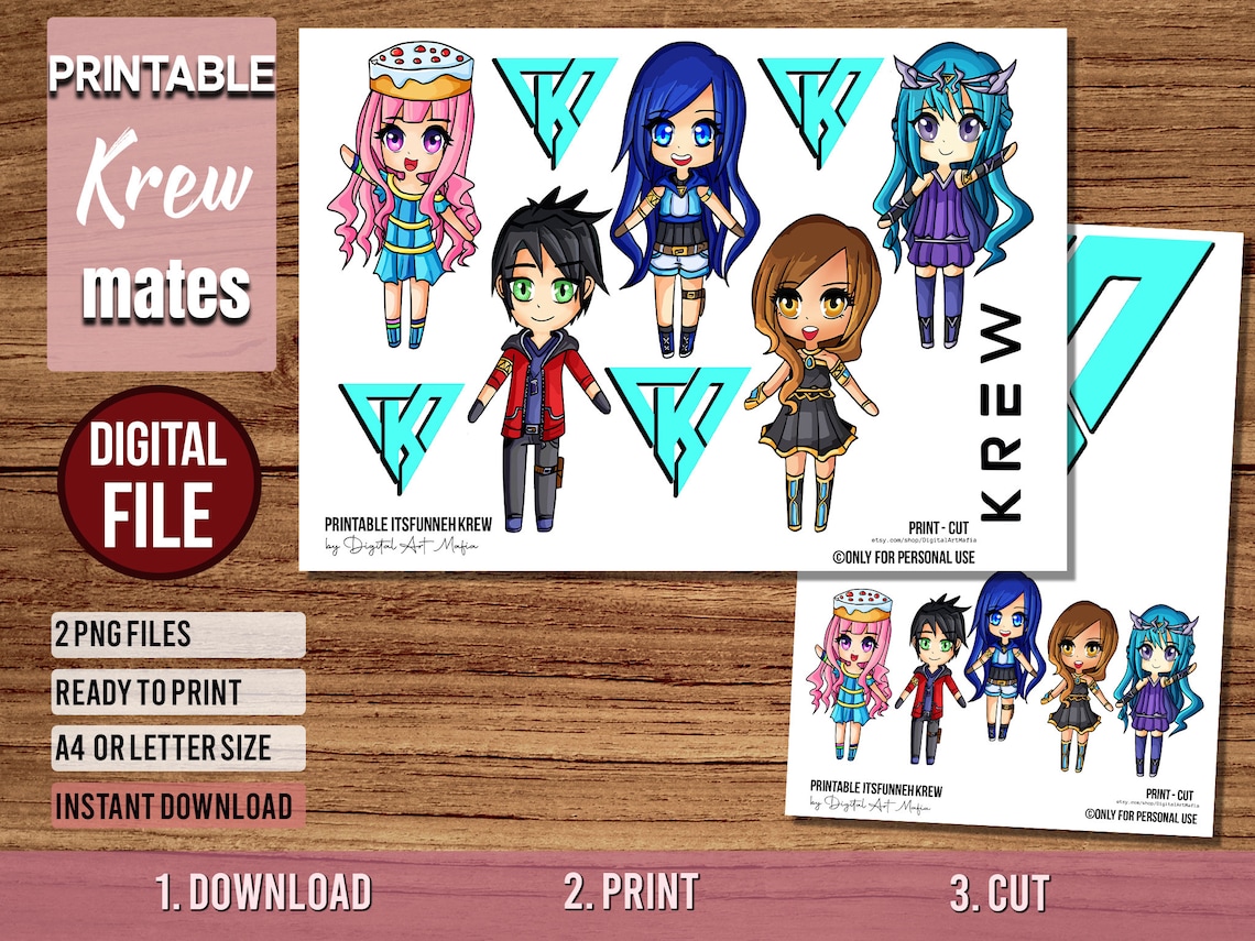 Printable Itsfunneh and Friends Png, Itsfunneh Krew T-shirt, Itsfunneh ...