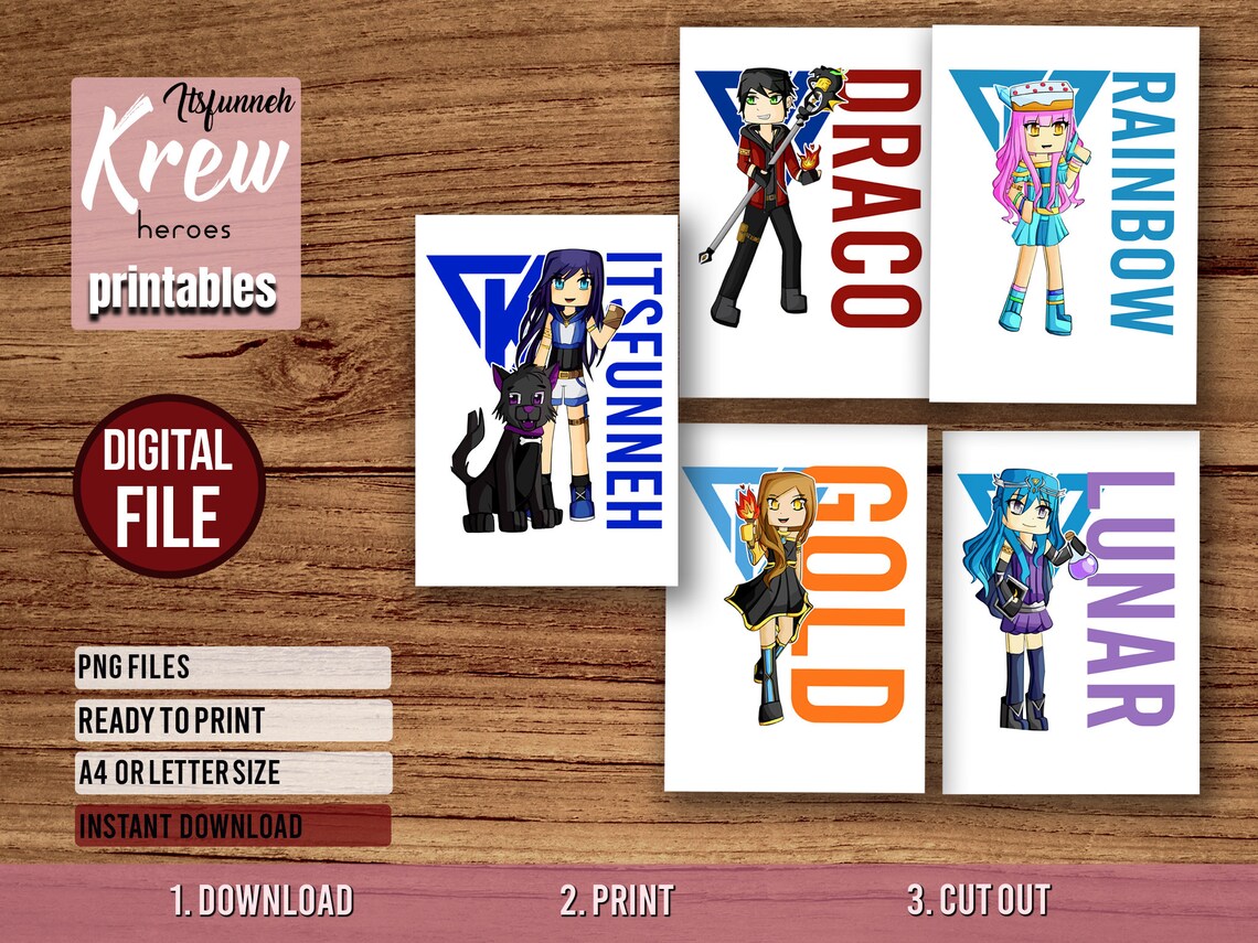 Printable Itsfunneh and Friends Art Printable Png Itsfunneh - Etsy