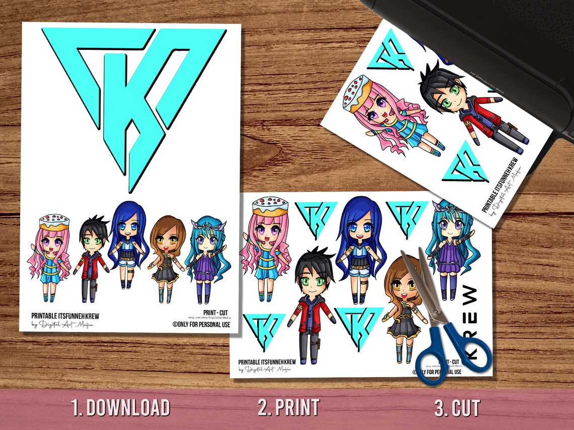 Printable Itsfunneh and Friends Png, Itsfunneh Krew T-shirt, Itsfunneh ...