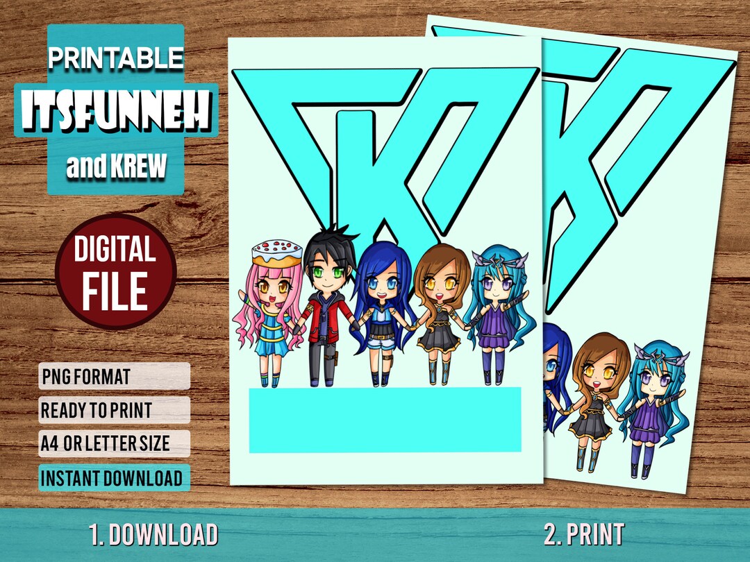 Printable Itsfunneh and Friends Png, Itsfunneh Krew T-shirt, Itsfunneh ...